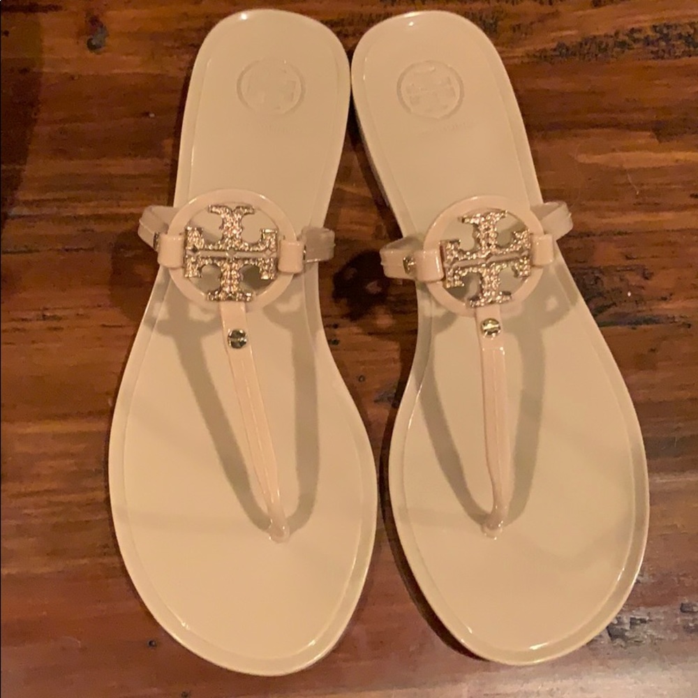 Tory Burch blush jelly thong sandal with crystals